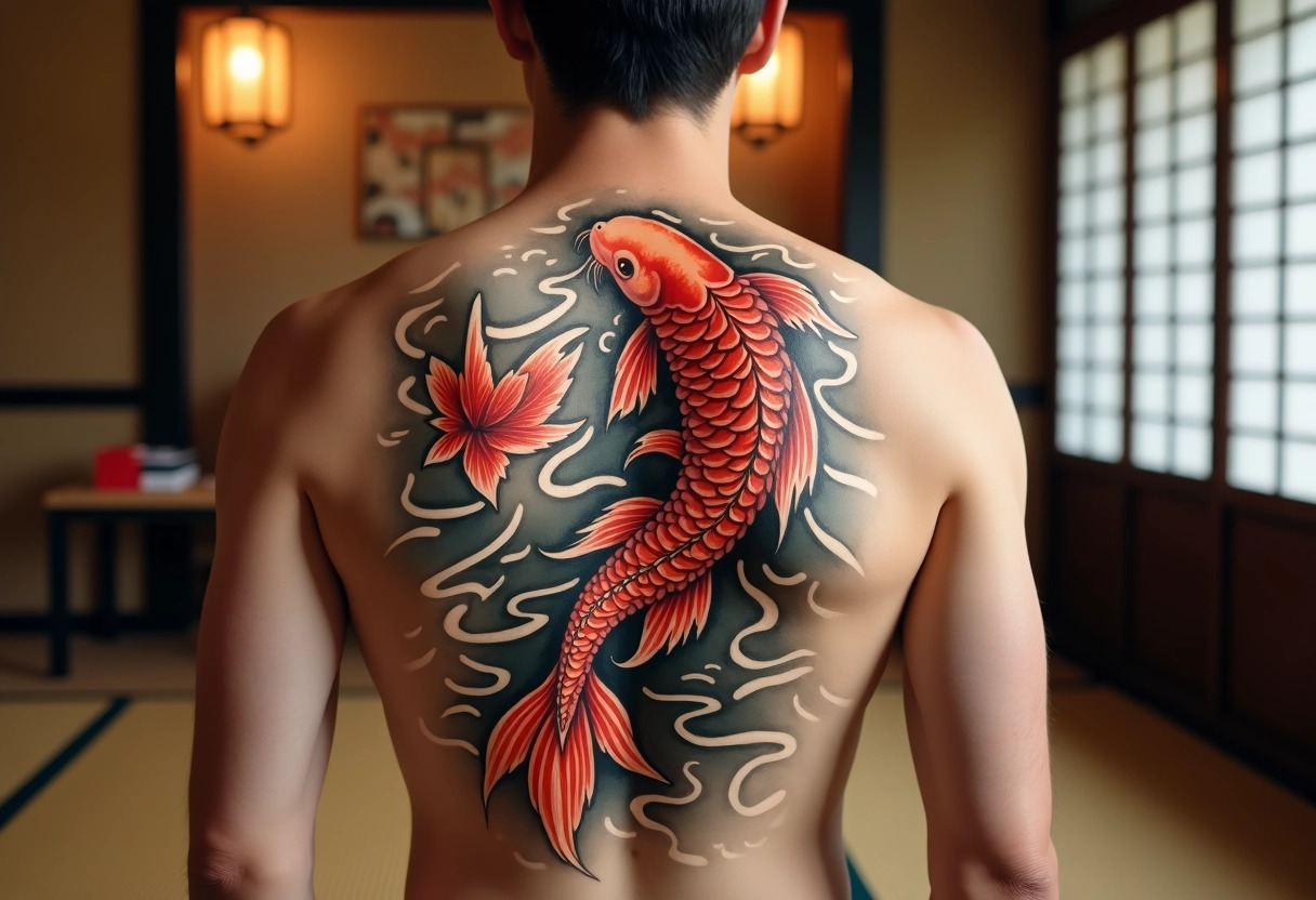 tatouage carpe koi